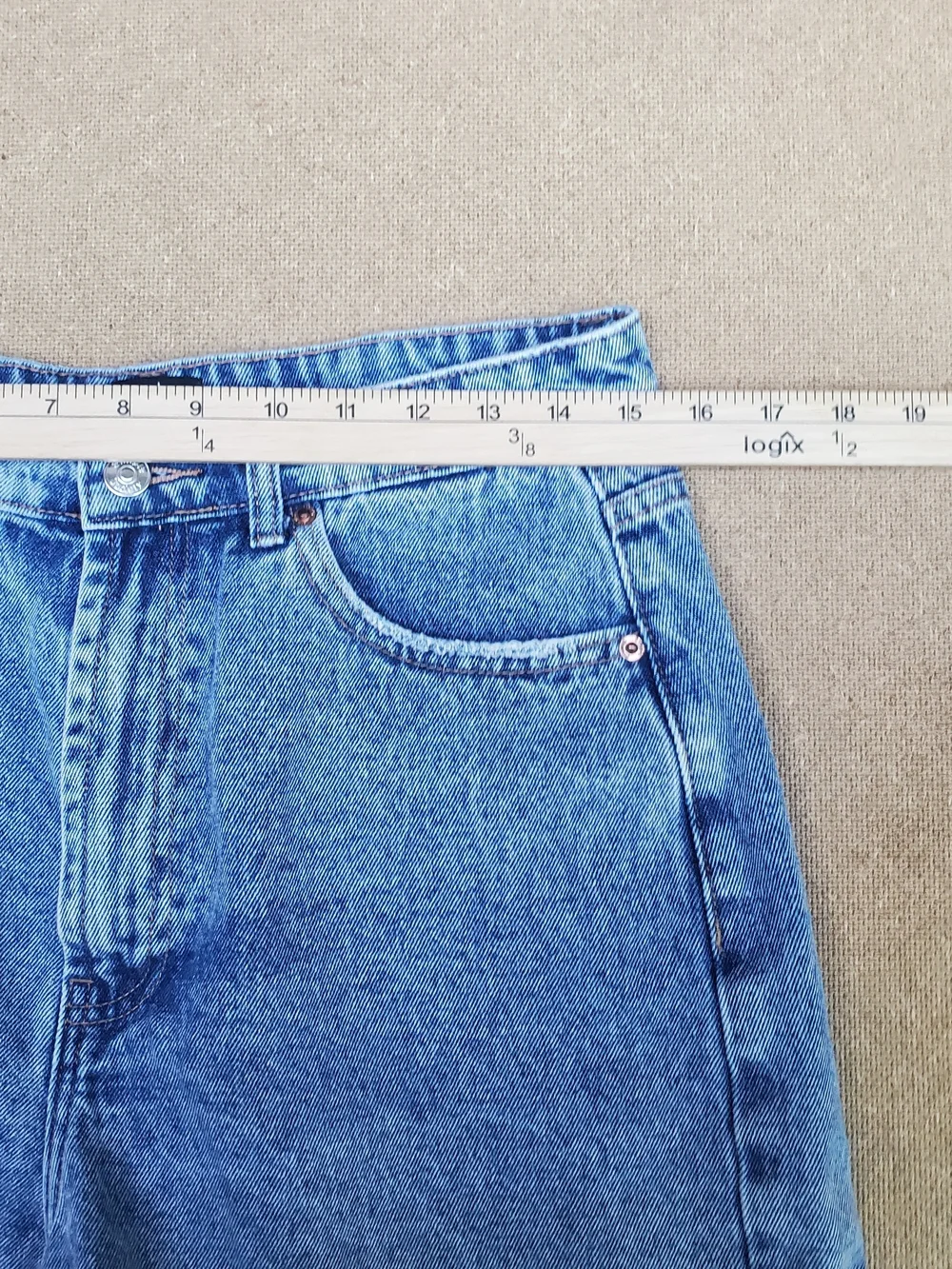 Society Vintage Wash Blue Denim Shorts